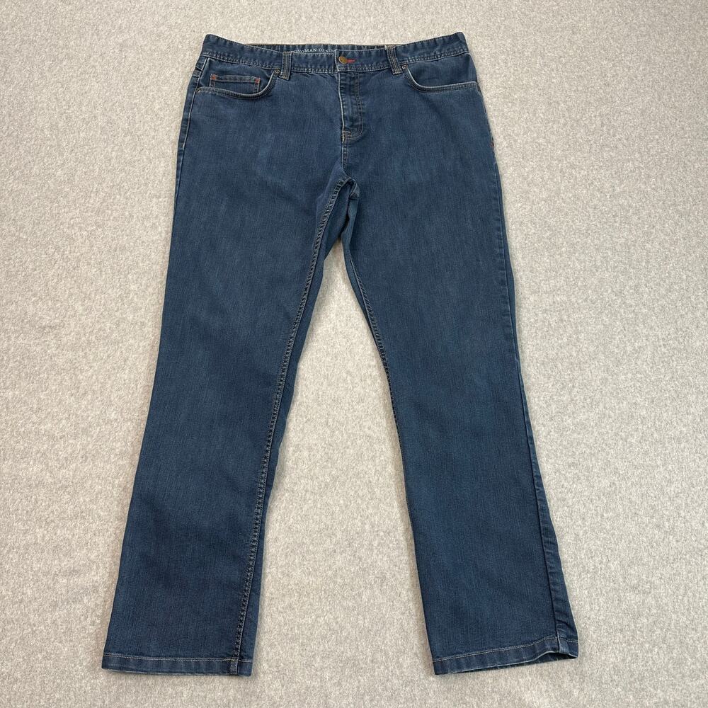 Toad&Co Wingman Denim Jeans Mens 36x32 Dark Wash Lean Fit Blue Straight Stretch